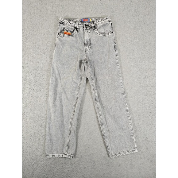 Empyre Relax Jeans Mens 28 Gray Acid Wash Relaxed Fit Straight Leg Zip Fly Skate - Picture 1 of 13